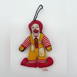 1985 Ronald McDonald Plush Christmas Ornament 4.25"